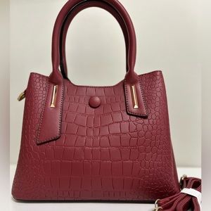 Fashionable Red Wine Handbag Tote Bag